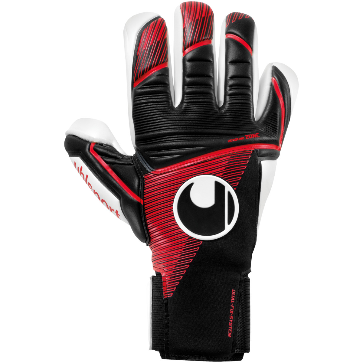 Powerline Absolutgrip Finger Surround in black red Goalkeeper Gloves in the official uhlsport store