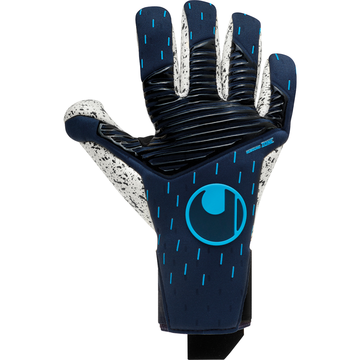 SPEED CONTACT SUPERGRIP FINGER SURROUND in navy black fluo blue Goalkeeper Gloves in the official uhlsport store