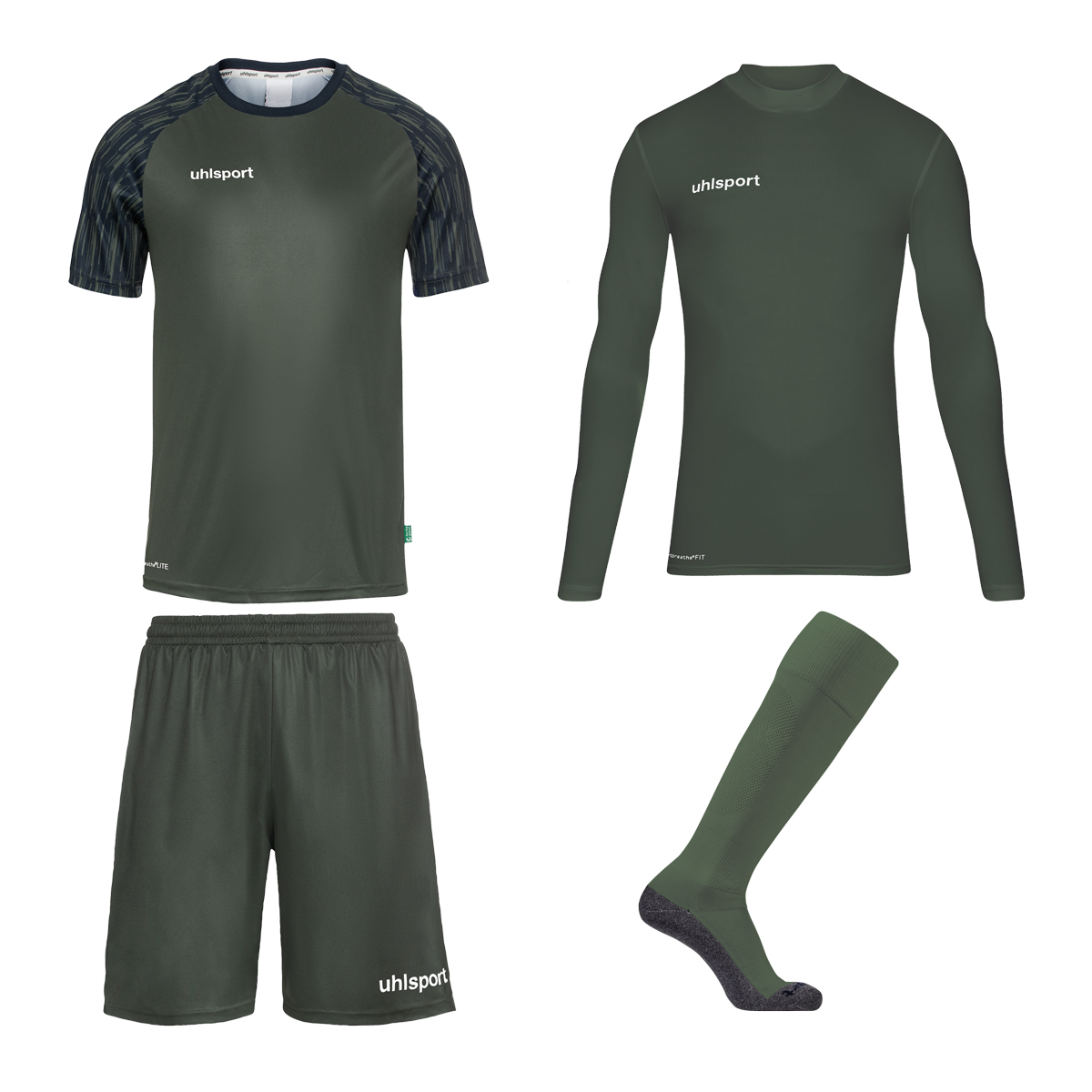 Reaction Goalkeeper Set in dark olive marine in the official uhlsport store